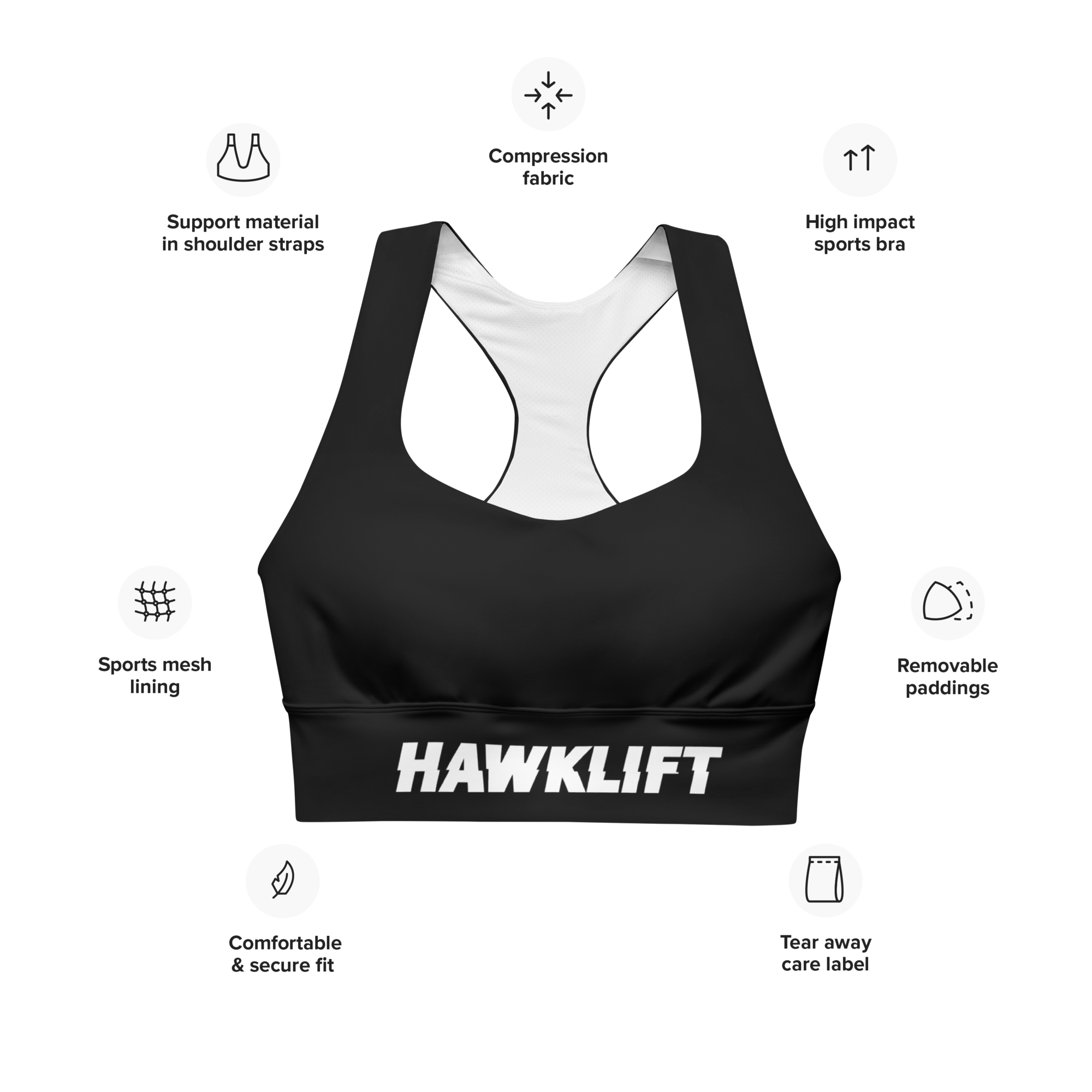 Brassière Sport Gear Noir