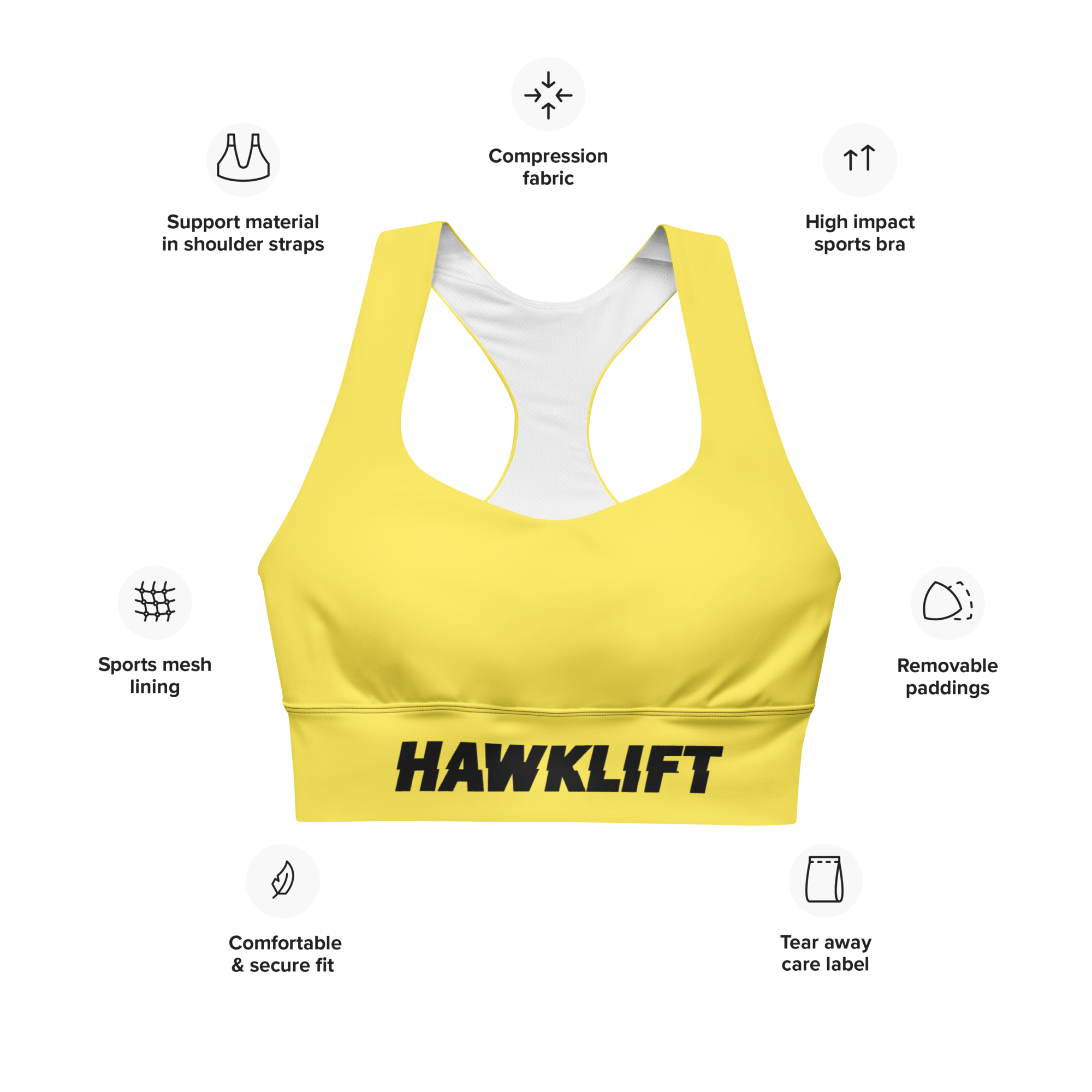 Brassière Sport Gear Jaune flash