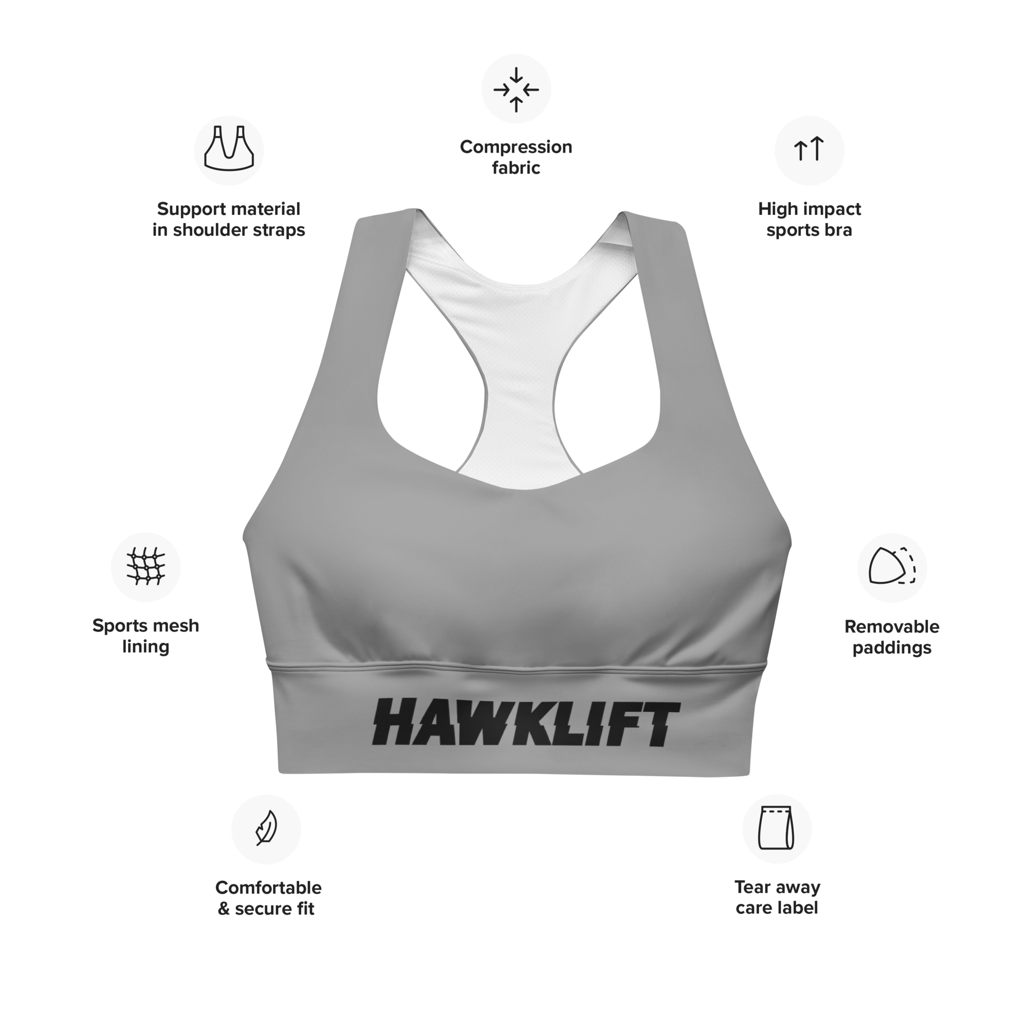 Brassière Sport Gear Gris foncé
