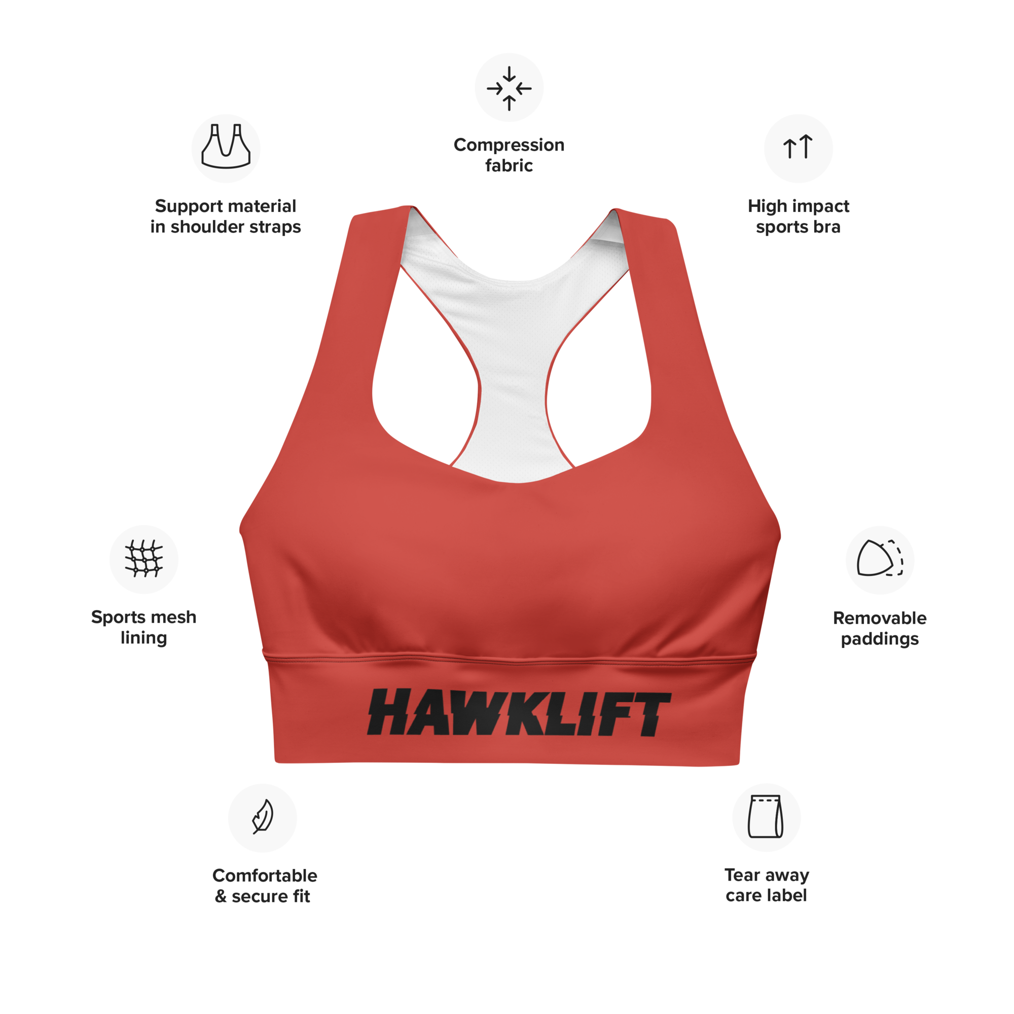 Brassière Sport Gear Rouge dark