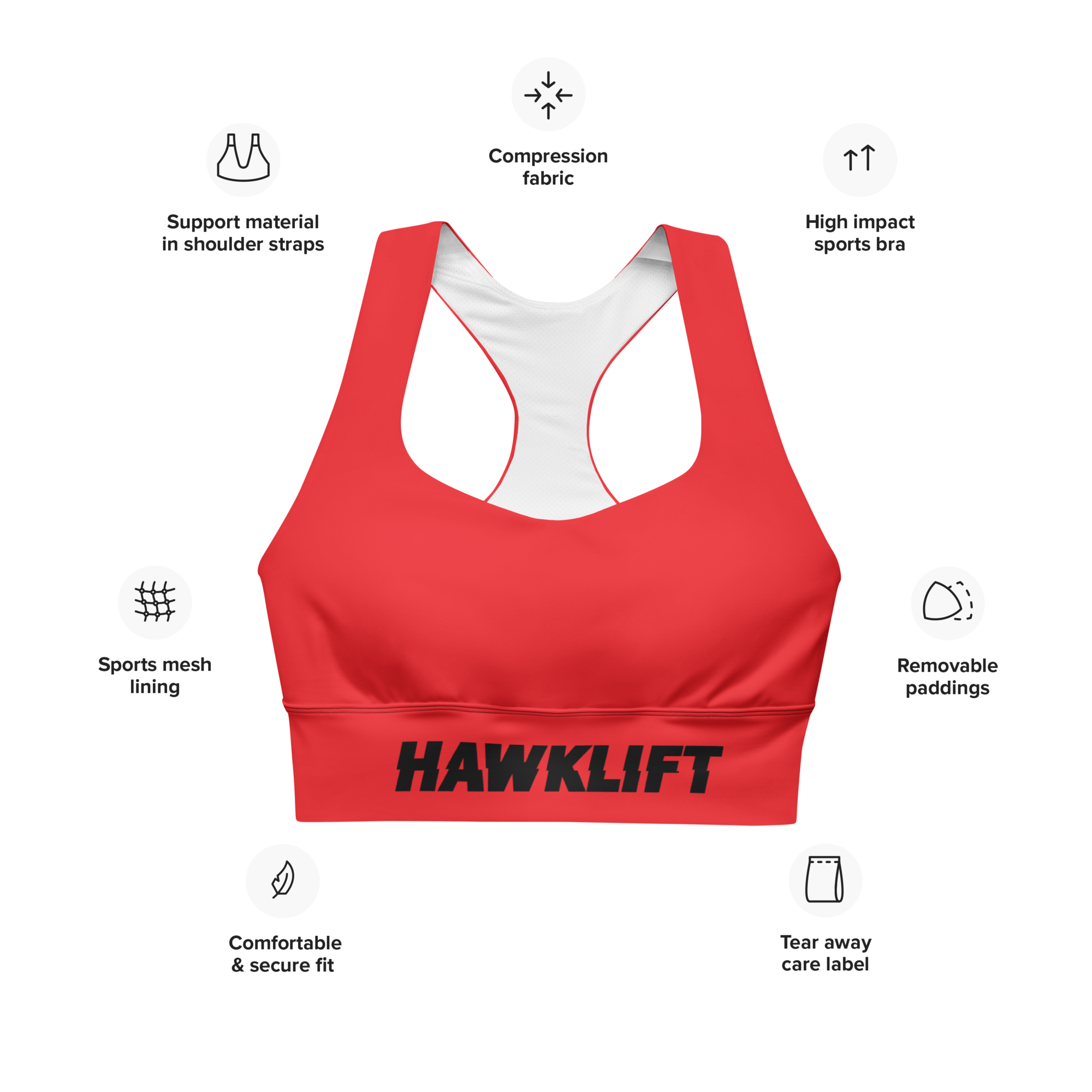 Brassière Sport Gear Rouge flash