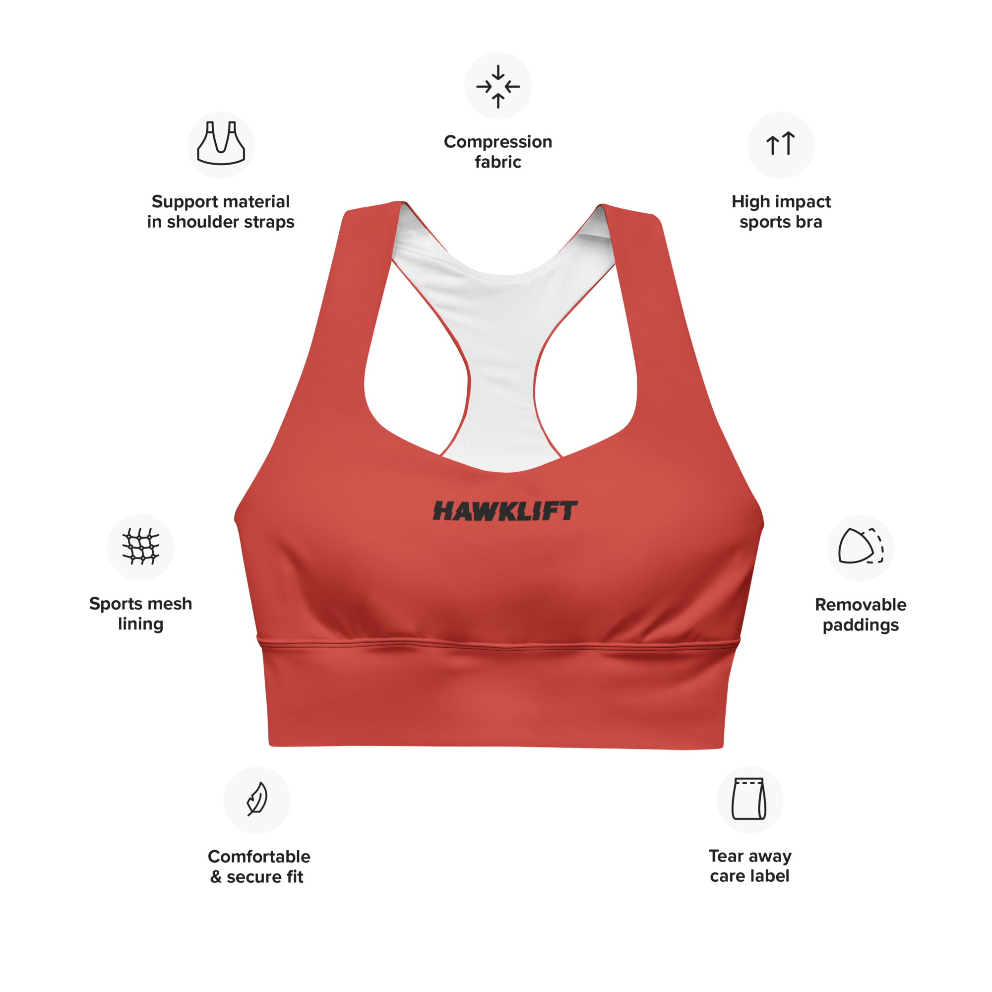 Brassière Sport Gear Rouge dark