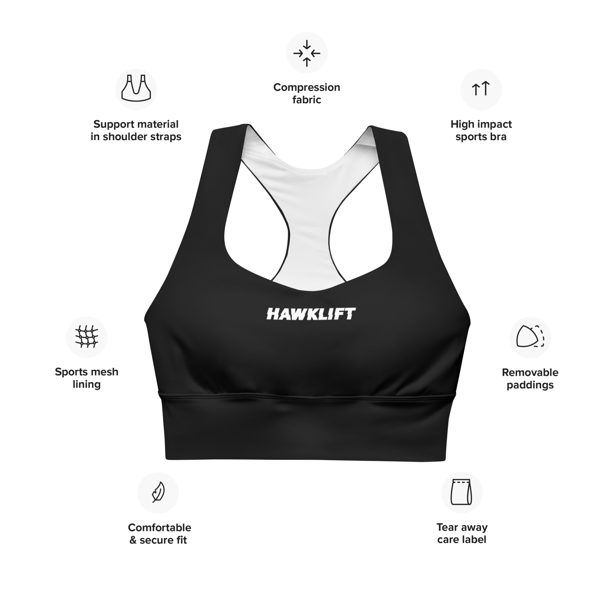 Brassière Sport Gear Noir