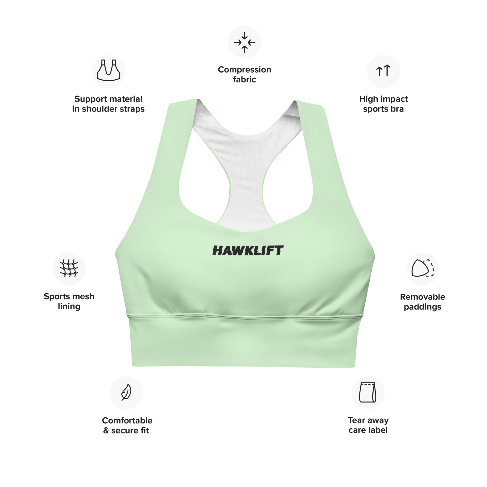 Brassière Sport Gear Vert pastel